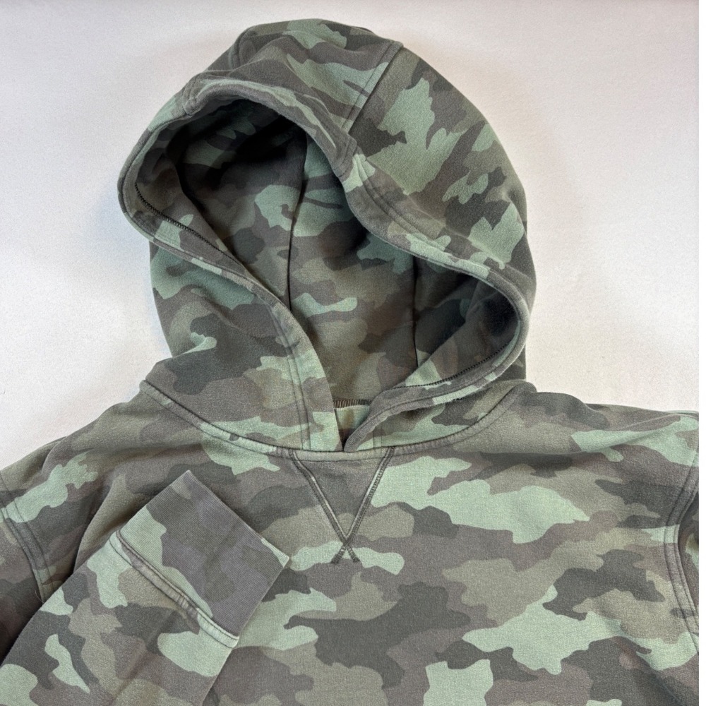 Lululemon Camo Hoodie Womens Green Grey Fleece Pullover Athleisure Casual